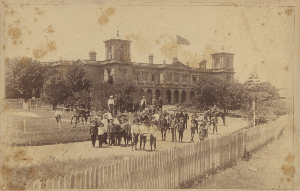 Facade with boys 1892