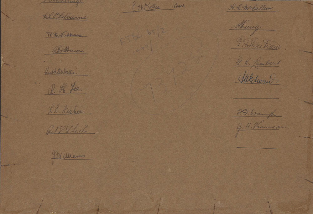 Football 1921 back of photo