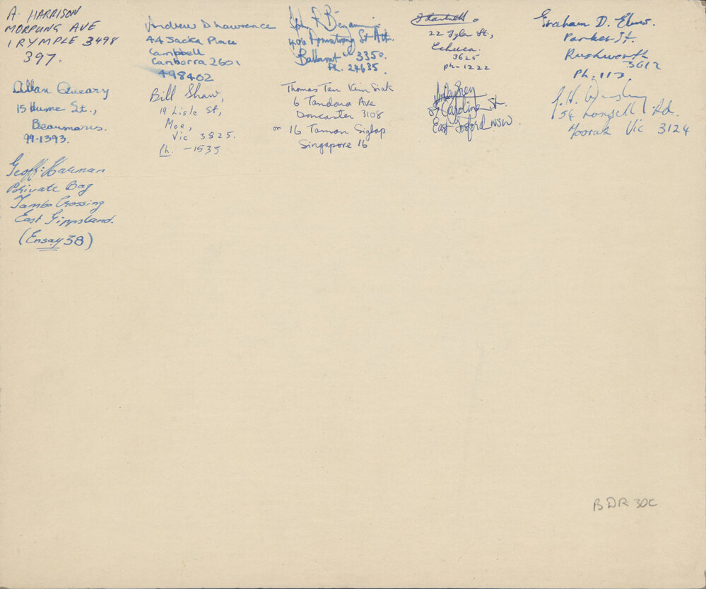 Boarders 1968 back of image