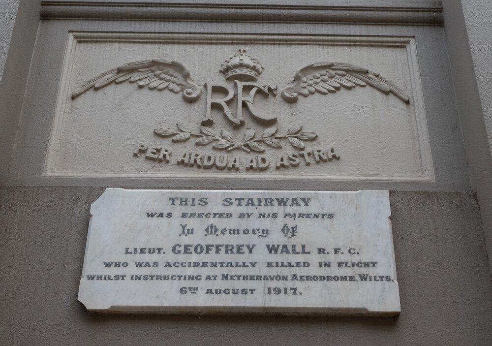 Memorial plaque for Geoffrey Wall