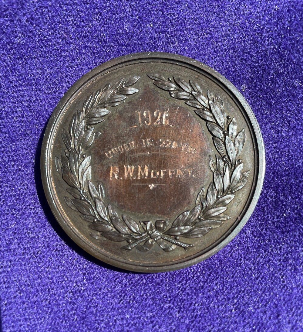 Moffat RW Under 15 220 yards 1926 medal