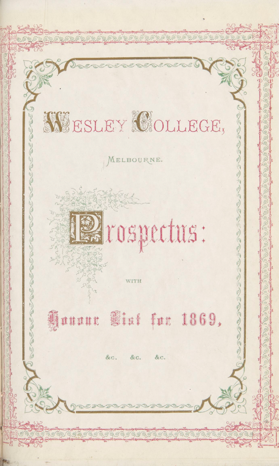 Prospectus 1869
