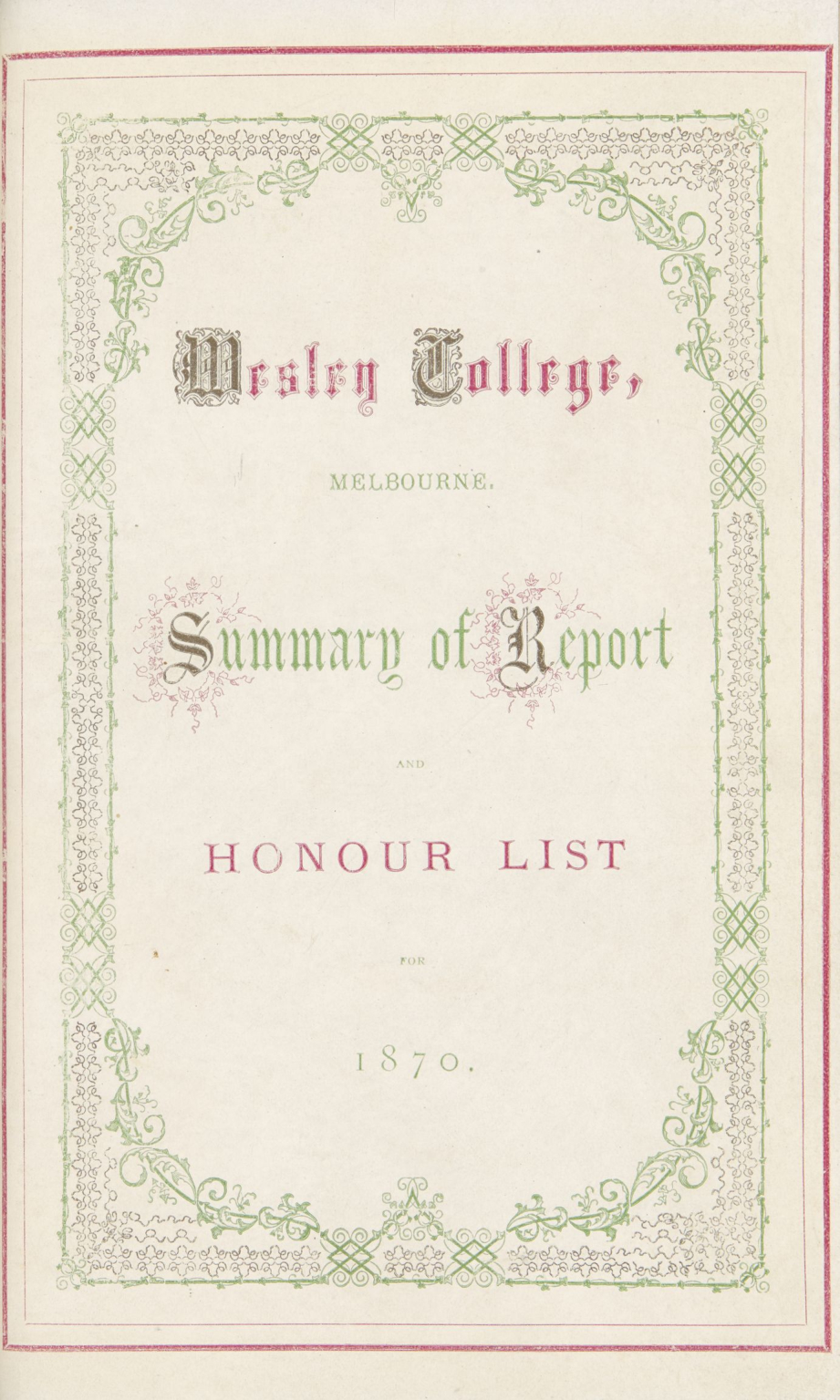 Prospectus 1870