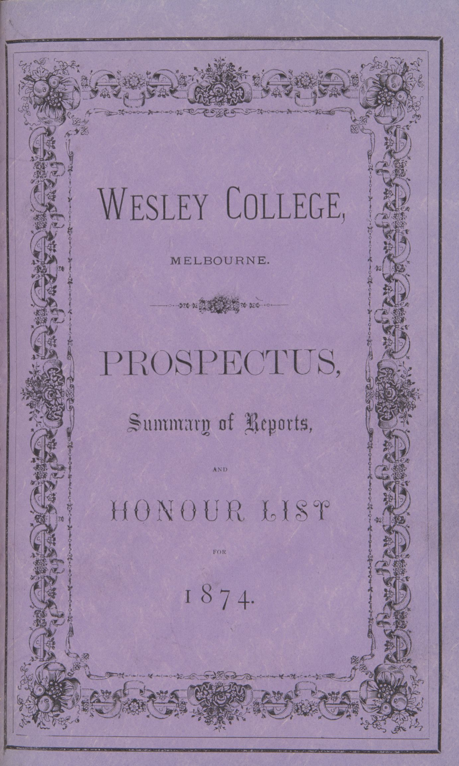 Prospectus 1874