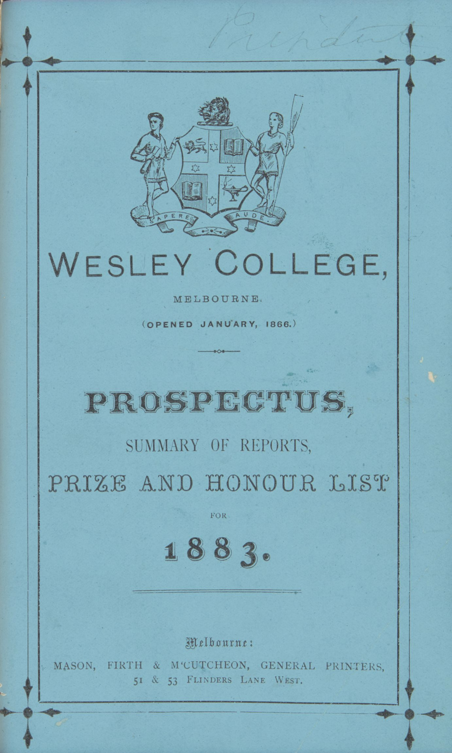 Prospectus 1883