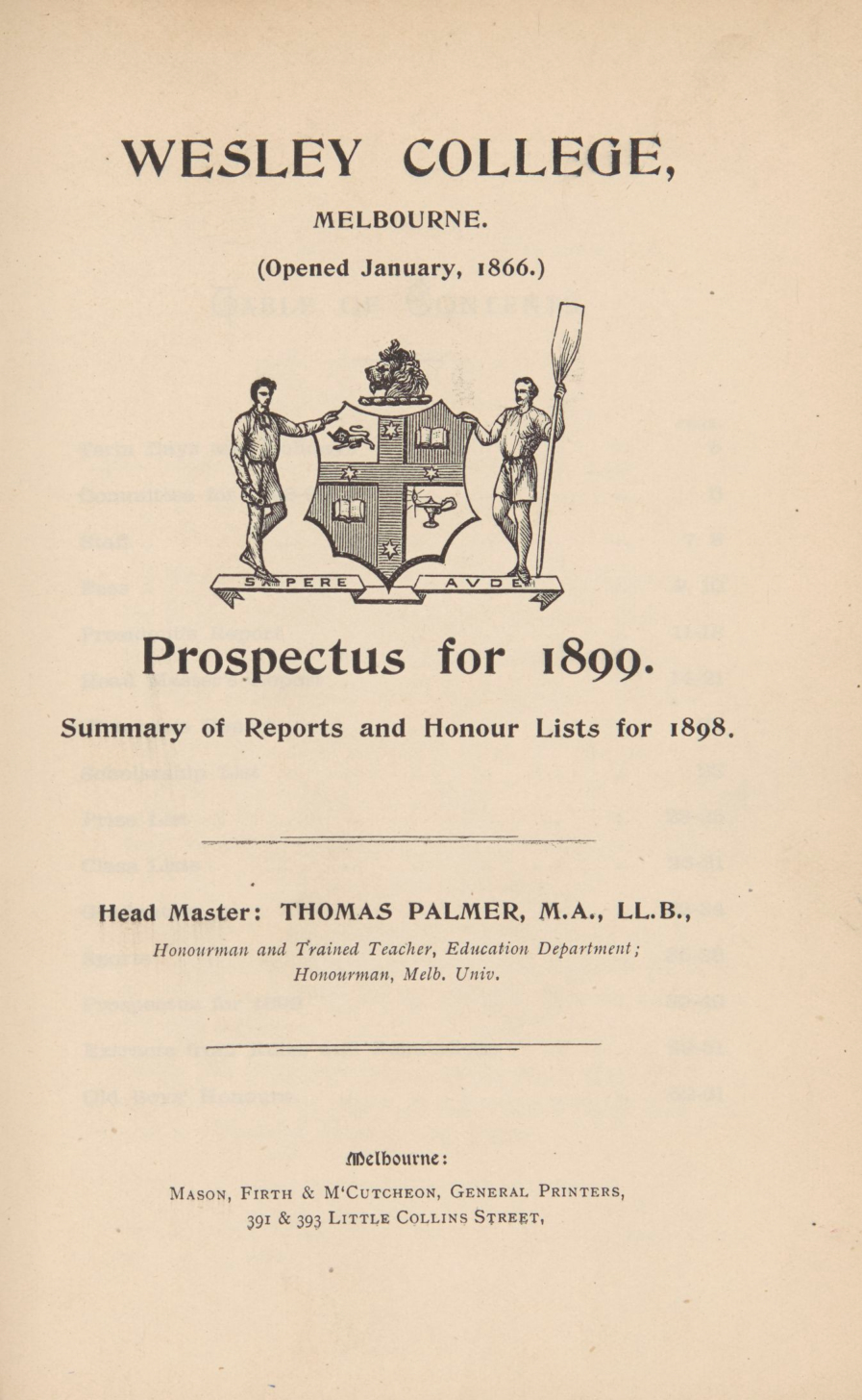 Prospectus 1899
