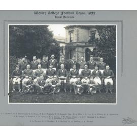 Wesley College Football Team 1932 Equal Premiers