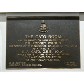 Plaque - Cato Room