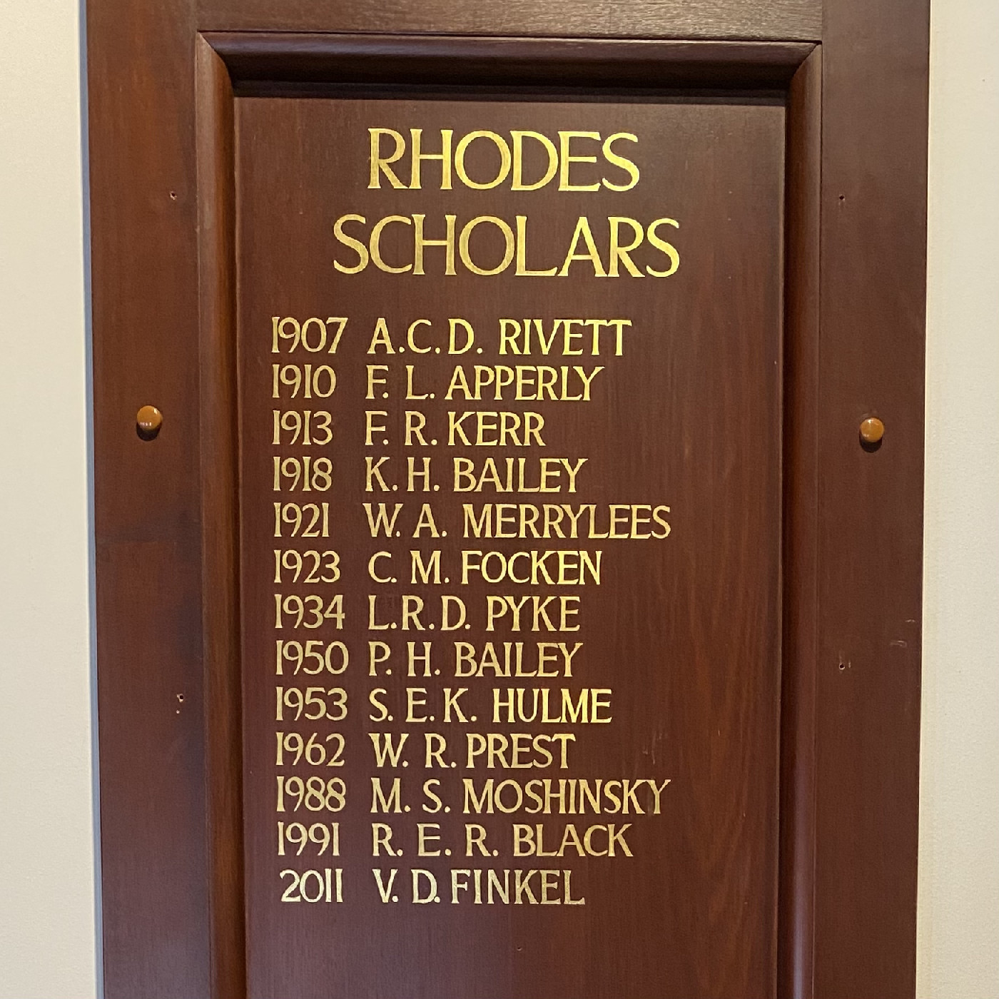 About the Rhodes Scholars of Wesley College
