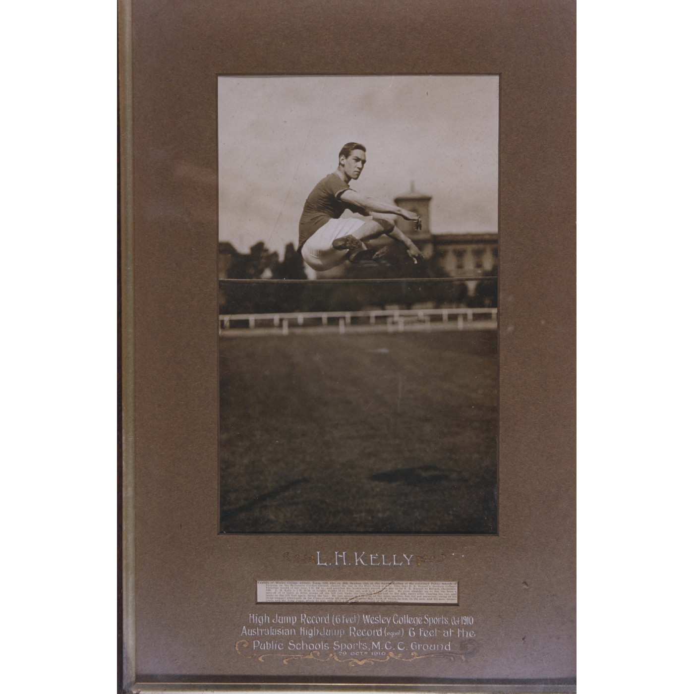 Athletics High Jump Record Lester Kelly 1910