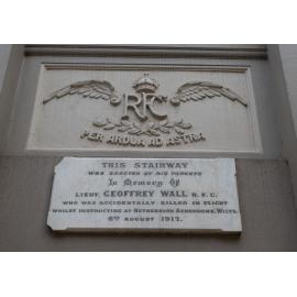 Memorial plaque for Geoffrey Wall