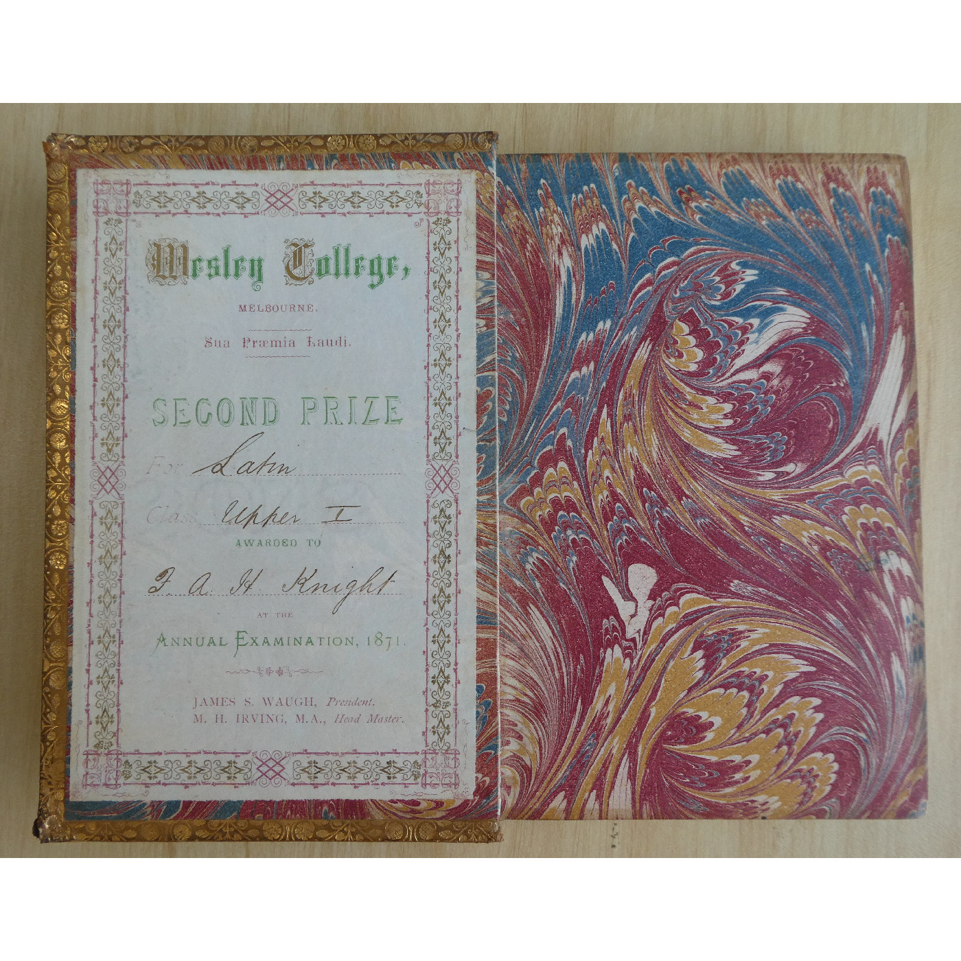 Prize book 1871 Knight, FAH