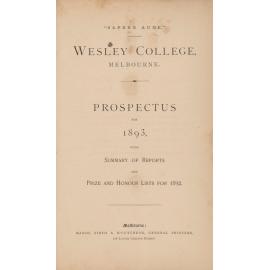 Prospectus 1893