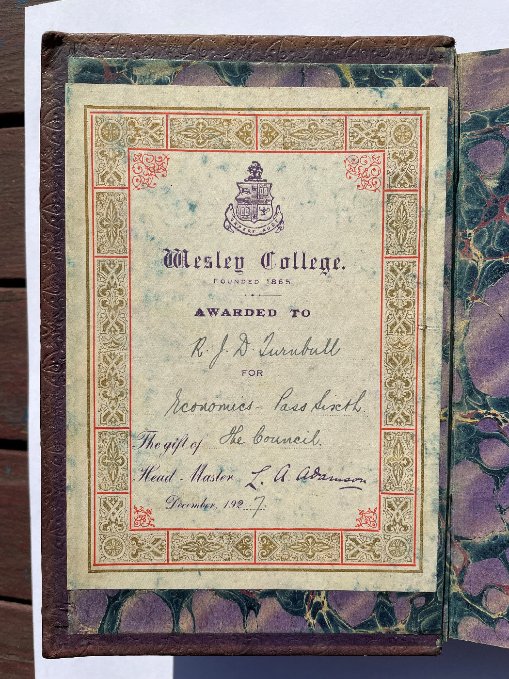 Turnbull, Reginald John David &ldquo;Spot&rdquo; (OW 1918)