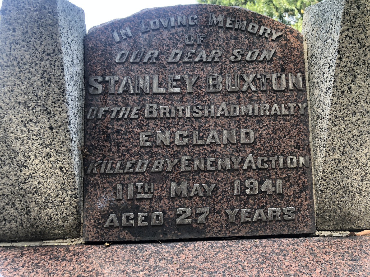 Memorial headstone Cheltenham Cemetery, Melbourne