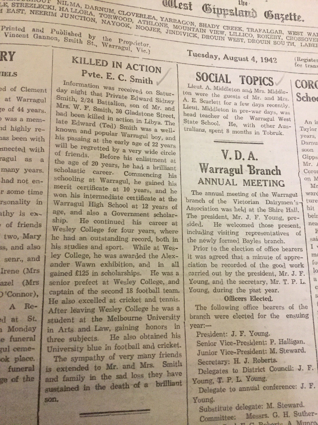 Obituary Edward Sidney Smith